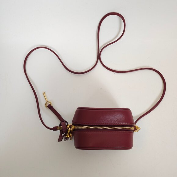 Burberry Cube Micro CB Smooth Mini Bag Red Leather Gold Lock & Key Italy - Picture 5 of 15